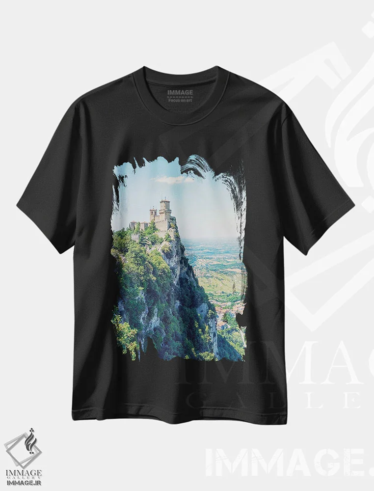 تیشرت مشکی طرح دار جمهوری سن مارینو، مدیوم اثر مانجیک پیکچرز | immage.ir