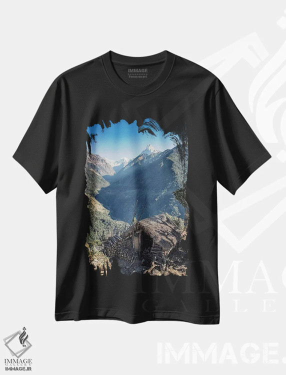 تیشرت مشکی طرح دار هیمالیا، مدیوم اثر مانجیک پیکچرز | immage.ir