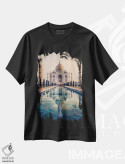 تیشرت مشکی طرح دار آرامگاه تاج محل، دکور آسیایی اثر مانجیک پیکچرز | فروشگاه ایماژ