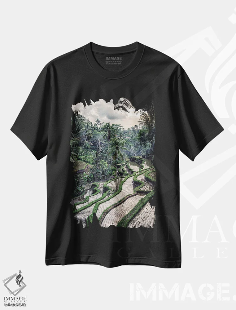 تیشرت مشکی طرح دار حومهٔ شهر، مدیوم اثر مانجیک پیکچرز | immage.ir