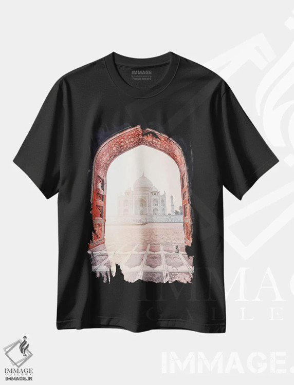 تیشرت مشکی طرح دار نور صبحگاهی، مدیوم اثر مانجیک پیکچرز | immage.ir
