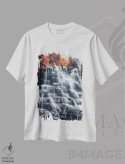 تیشرت سفید طرح دار آبشار، مدیوم اثر مانجیک پیکچرز | فروشگاه ایماژ