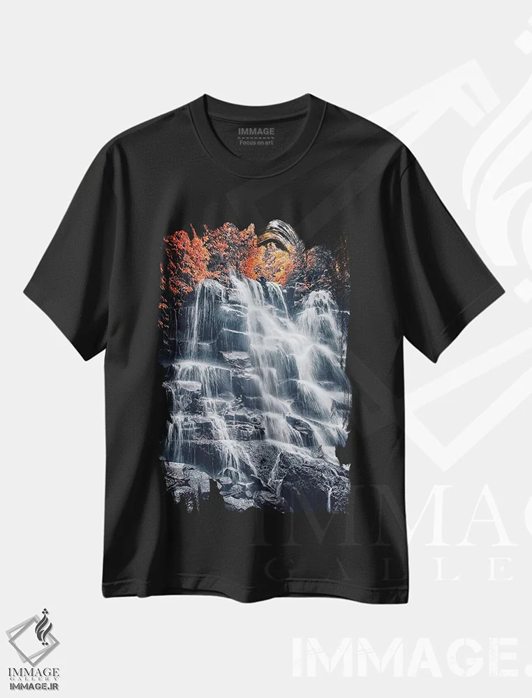 تیشرت مشکی طرح دار آبشار، مدیوم اثر مانجیک پیکچرز | immage.ir