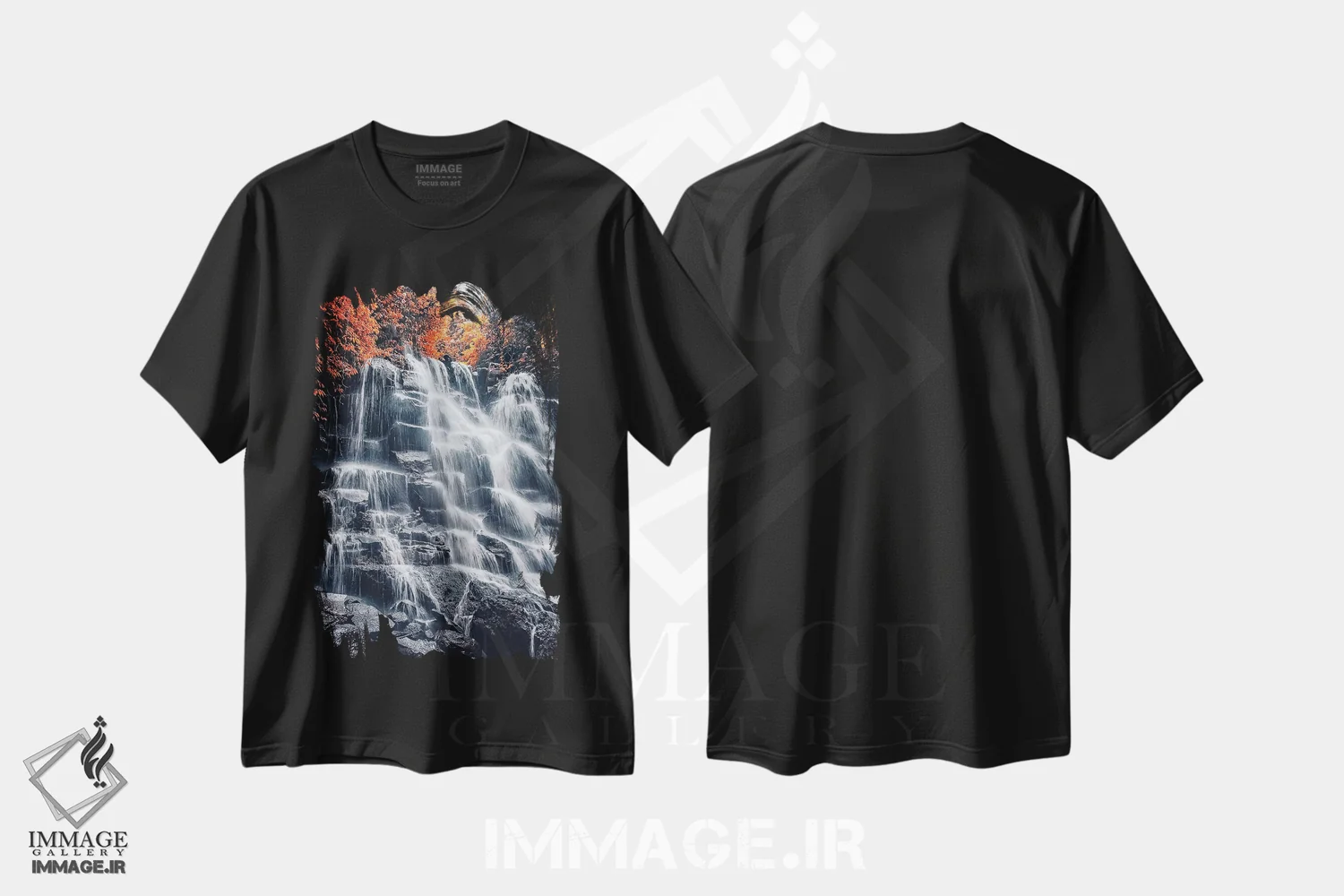 تیشرت مشکی طرح دار آبشار، مدیوم اثر مانجیک پیکچرز | immage.ir