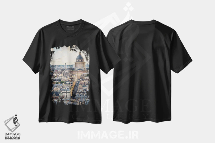تیشرت مشکی طرح دار پانتئون در پاریس، مدیوم اثر مانجیک پیکچرز | immage.ir