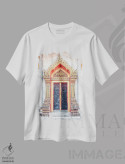 تیشرت سفید طرح دار معماری تایلندی، مدیوم اثر مانجیک پیکچرز | فروشگاه ایماژ