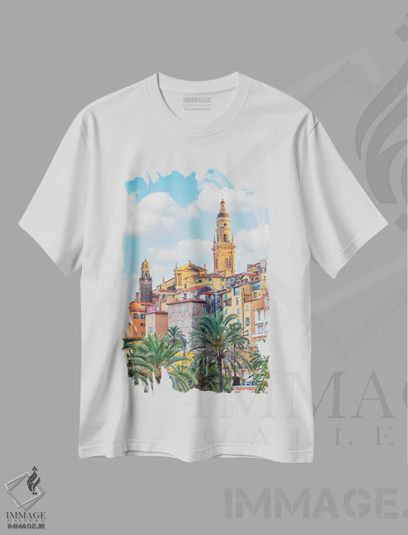 تیشرت سفید طرح دار منتون زیبا، مدیوم اثر مانجیک پیکچرز | immage.ir