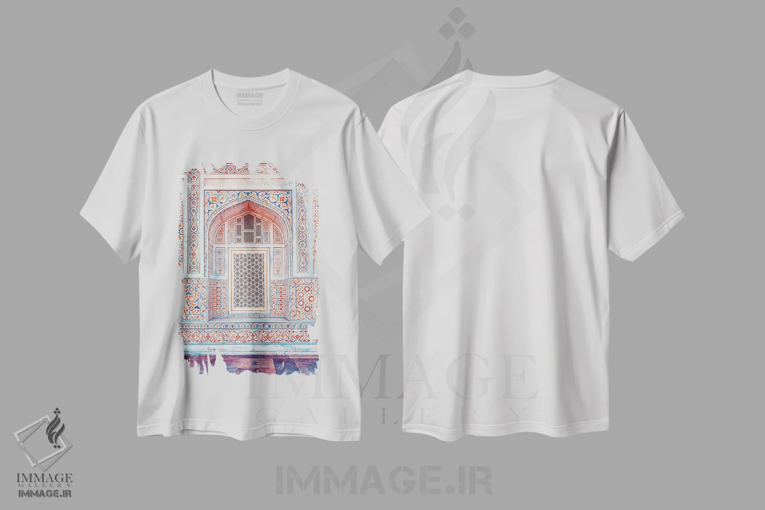 تیشرت سفید طرح دار معماری هندی، مدیوم اثر مانجیک پیکچرز | immage.ir