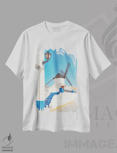 تیشرت سفید طرح دار لا مانچا، مدیوم اثر مانجیک پیکچرز | فروشگاه ایماژ