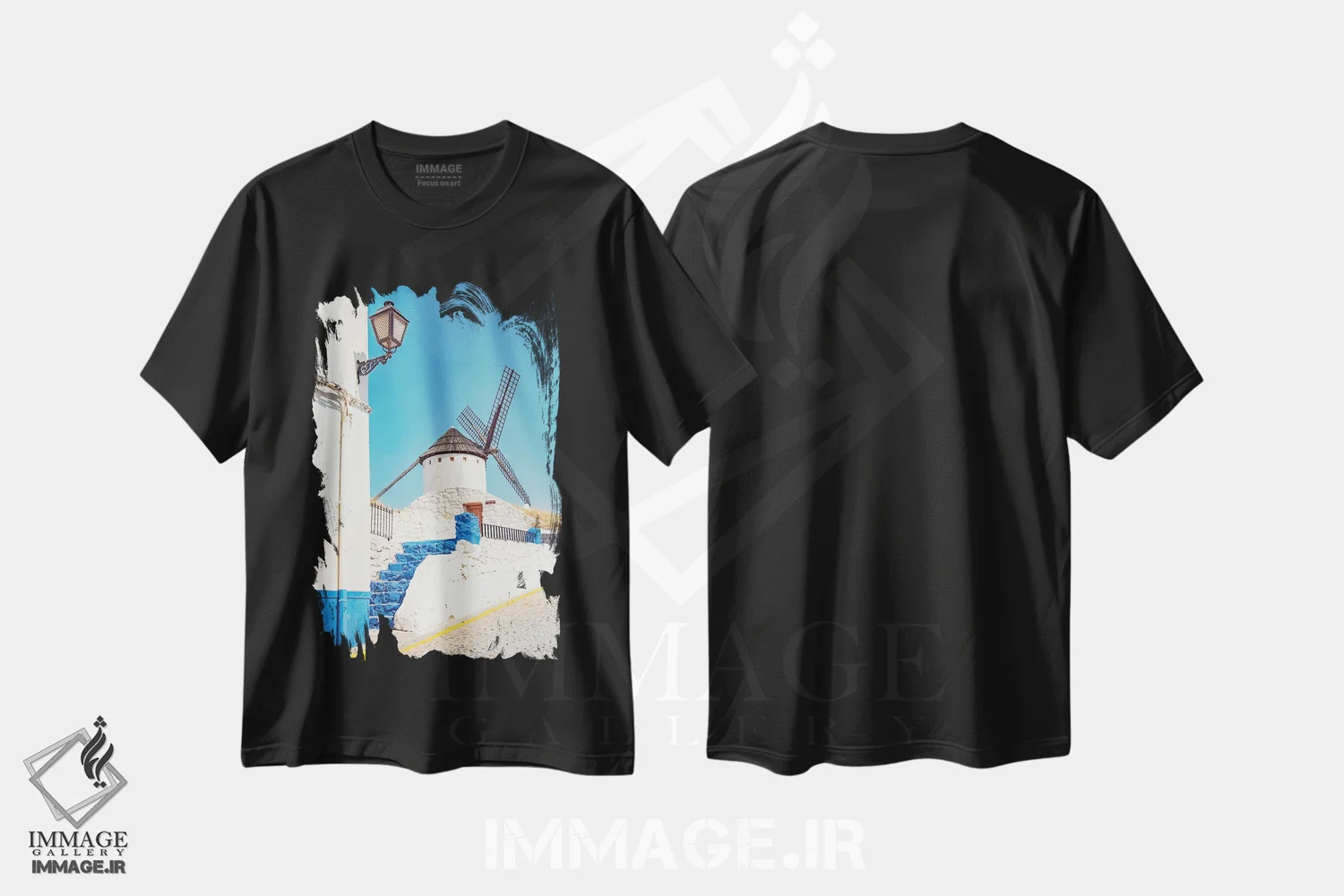 تیشرت مشکی طرح دار لا مانچا، مدیوم اثر مانجیک پیکچرز | immage.ir