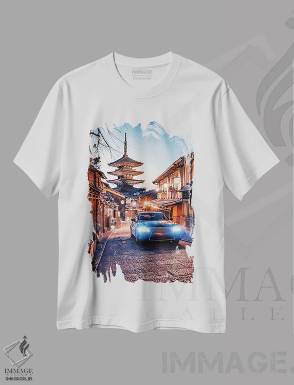 تیشرت سفید طرح دار خیابان کیوتو، مدیوم اثر مانجیک پیکچرز | immage.ir