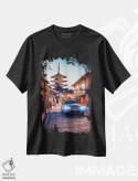 تیشرت مشکی طرح دار خیابان کیوتو، مدیوم اثر مانجیک پیکچرز | فروشگاه ایماژ