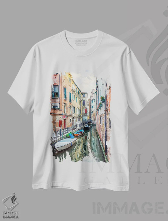 تیشرت سفید طرح دار دیوار رنگی، مدیوم اثر مانجیک پیکچرز | immage.ir