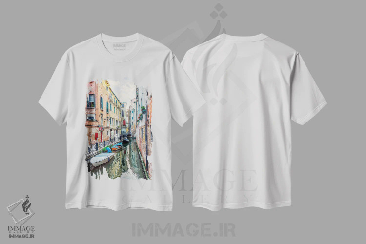 تیشرت سفید طرح دار دیوار رنگی، مدیوم اثر مانجیک پیکچرز | immage.ir