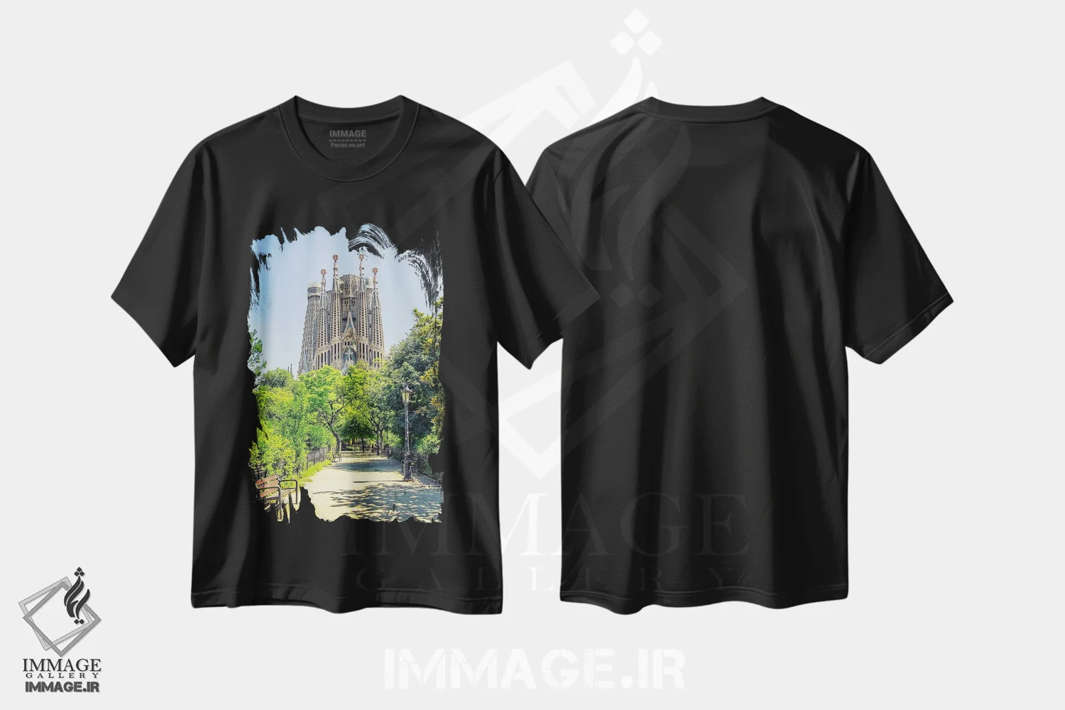 تیشرت مشکی طرح دار شگفتی بارسلونا، مدیوم اثر مانجیک پیکچرز | فروشگاه ایماژ