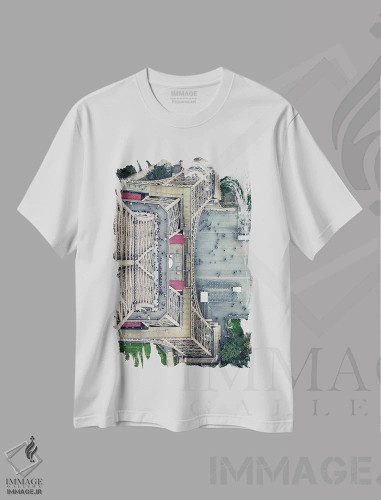 تیشرت سفید طرح دار طبقهٔ دوم، مدیوم اثر مانجیک پیکچرز | فروشگاه ایماژ