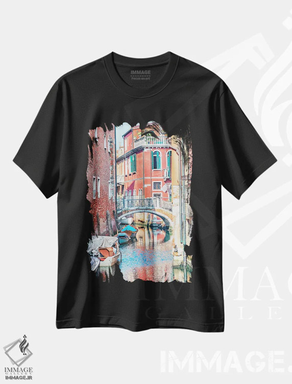 تیشرت مشکی طرح دار کانال ونیزی، مدیوم اثر مانجیک پیکچرز | immage.ir