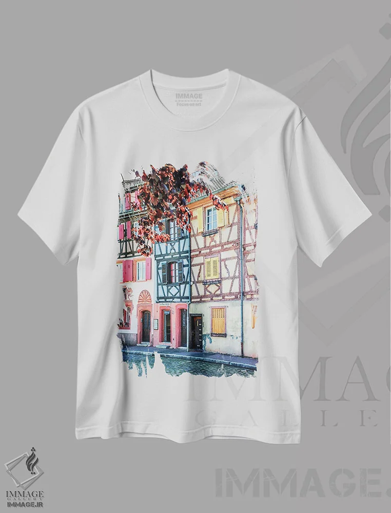 تیشرت سفید طرح دار نمای کلمار، مدیوم اثر مانجیک پیکچرز | فروشگاه ایماژ