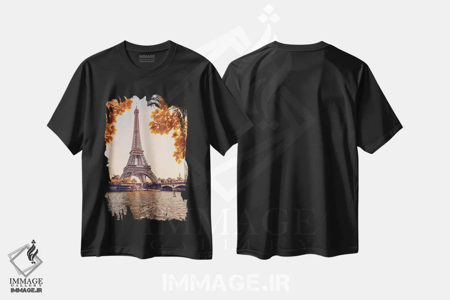 تیشرت مشکی طرح دار پاریس در غروب، مدیوم اثر مانجیک پیکچرز | immage.ir