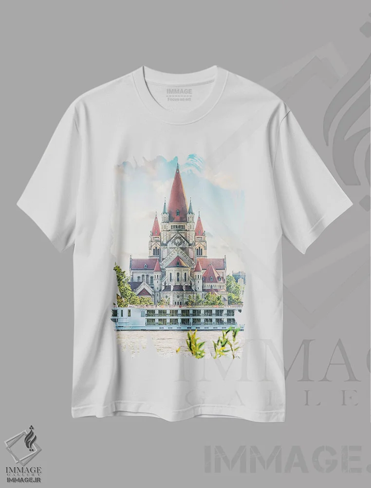 تیشرت سفید طرح دار کلیسای سنت فرانسیس آسیزی، مدیوم اثر مانجیک پیکچرز | immage.ir