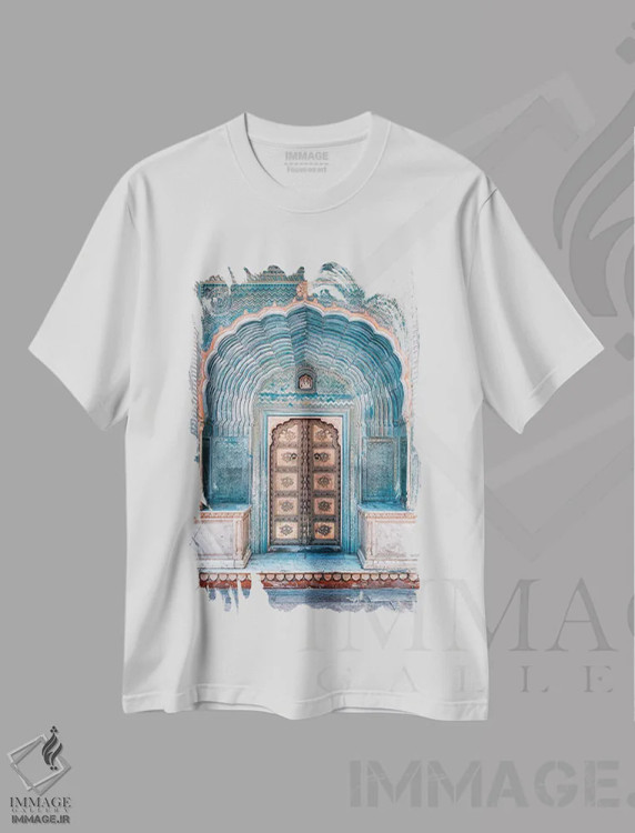 تیشرت سفید طرح دار معماری راجستان، مدیوم اثر مانجیک پیکچرز | immage.ir