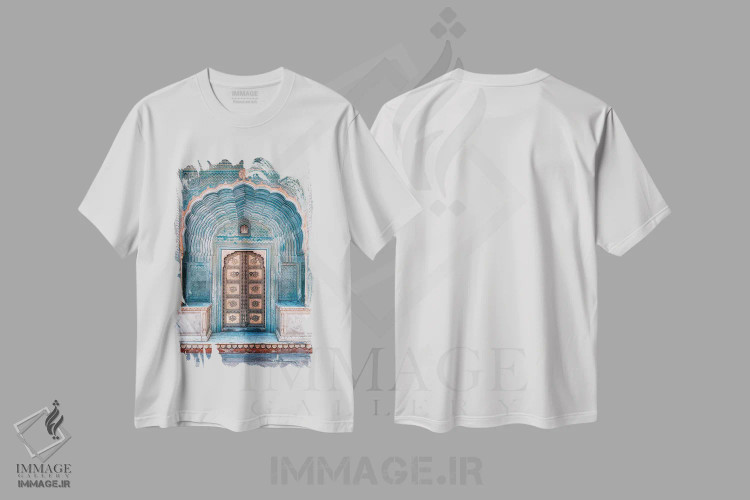 تیشرت سفید طرح دار معماری راجستان، مدیوم اثر مانجیک پیکچرز | immage.ir
