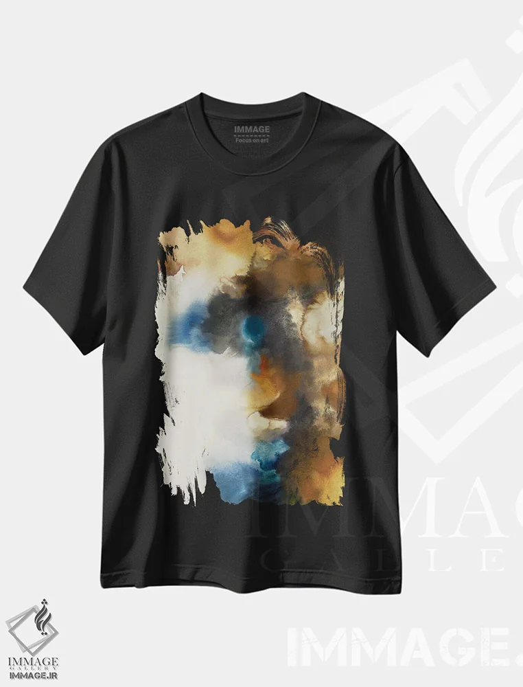 تیشرت مشکی طرح دار درخشش اثر اما پیل | immage.ir