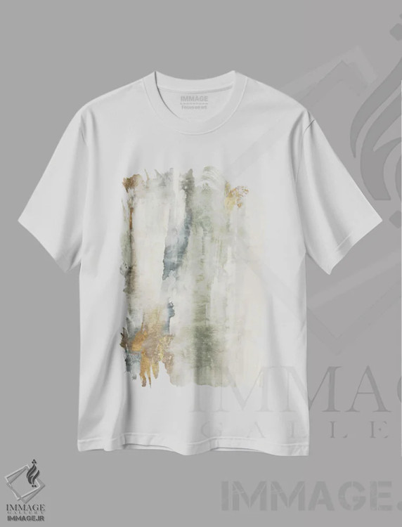 تیشرت سفید طرح دار شیشه دریا ۲ اثر اما پیل | immage.ir