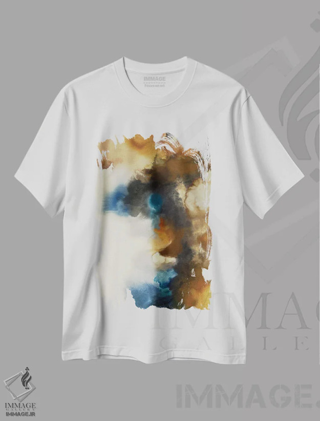 تیشرت سفید طرح دار درخشش اثر اما پیل | فروشگاه ایماژ