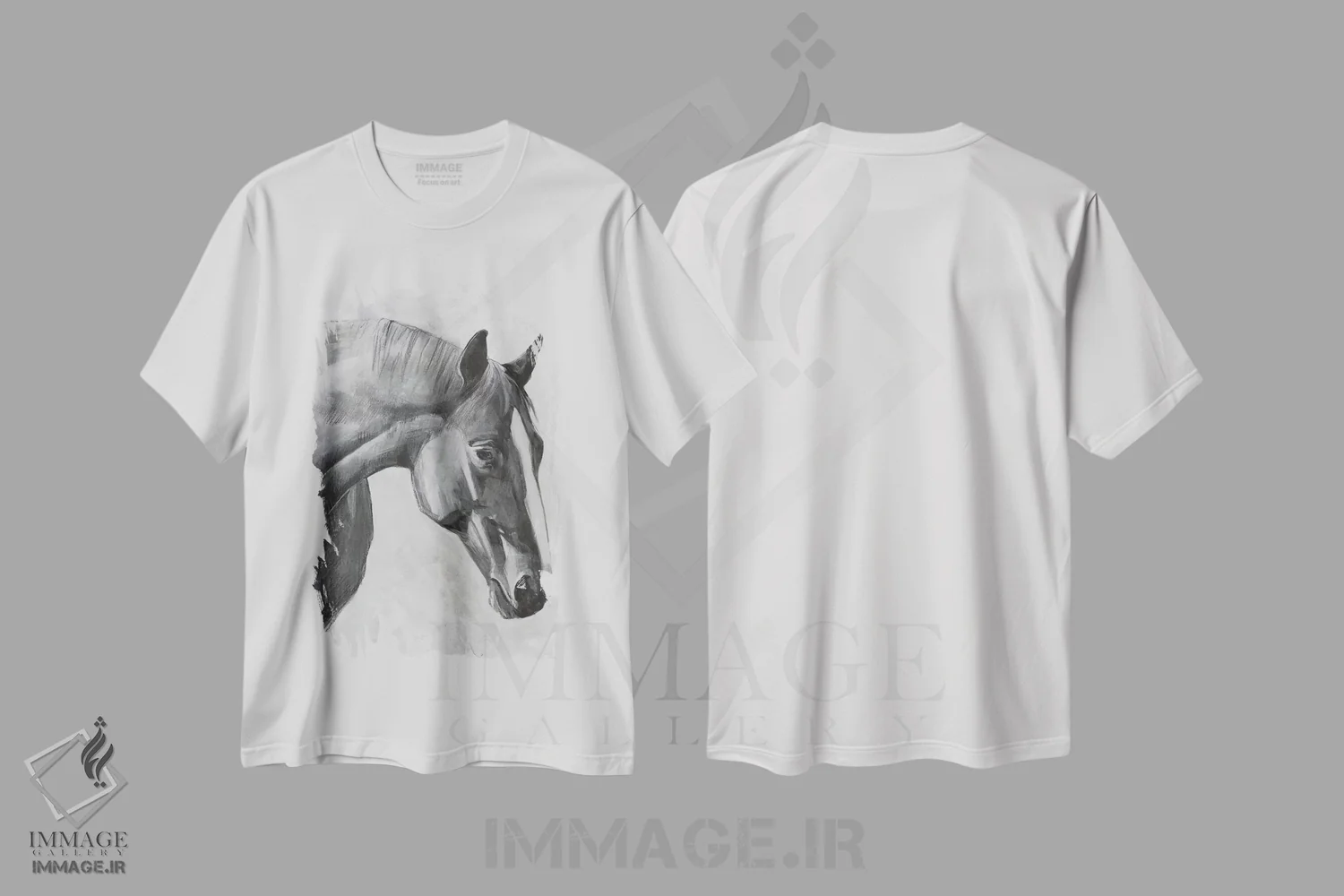 تیشرت سفید طرح دار کوالو ۱، هنر تزئینی سیاه و سفید اثر اما اسکاروی | immage.ir