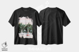 تیشرت مشکی طرح دار عصرگاه دریاچه ۲، تزئینی اثر اما اسکاروی | فروشگاه ایماژ