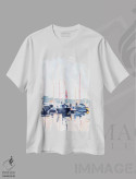 تیشرت سفید طرح دار باشگاه قایق آبرنگی ۲، تزئینی اثر اما اسکاروی | فروشگاه ایماژ