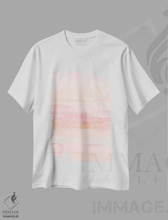 تیشرت سفید طرح دار رز محو شده ۲، آبستره اثر اما اسکاروی | فروشگاه ایماژ