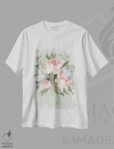 تیشرت سفید طرح دار دسته گل پاستلی ۱، تزئینی اثر اما اسکاروی | فروشگاه ایماژ