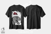 تیشرت مشکی طرح دار سانتا-سوروس رکس، حیوانات کریسمسی اثر الا مازور | immage.ir