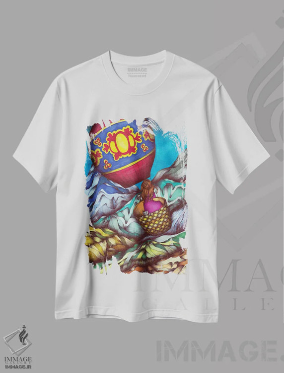 تیشرت سفید طرح دار سفر انفرادی، هنر دیجیتال اثر الا مازور | immage.ir