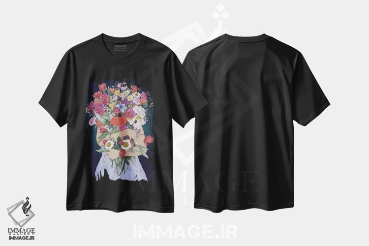 تیشرت مشکی طرح دار چیدن یک باغ، دکور معاصر اثر الا مازور | immage.ir