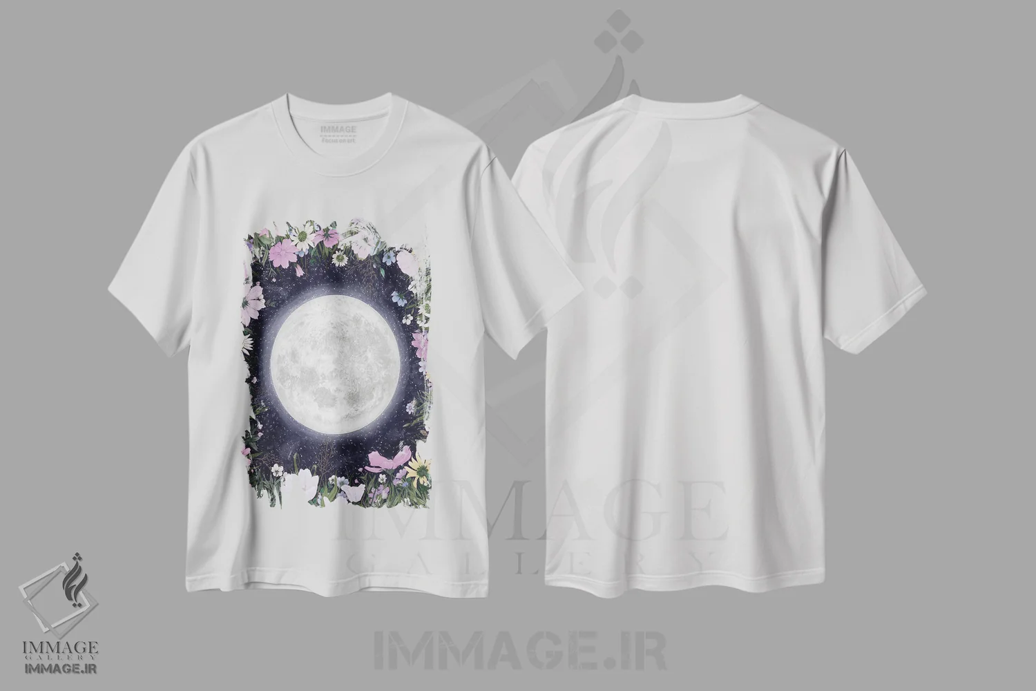 تیشرت سفید طرح دار جادوی ماه در علفزار، دکور معاصر اثر الا مازور | immage.ir