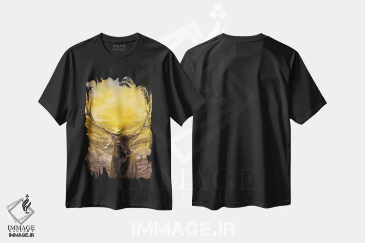 تیشرت مشکی طرح دار با خورشید برخیز، دکور معاصر اثر الا مازور | immage.ir
