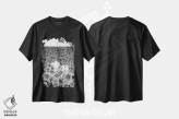 تیشرت مشکی طرح دار اینجا کنار تو دراز کشیده ام، هنر تزئینی سیاه و سفید اثر الا مازور | immage.ir