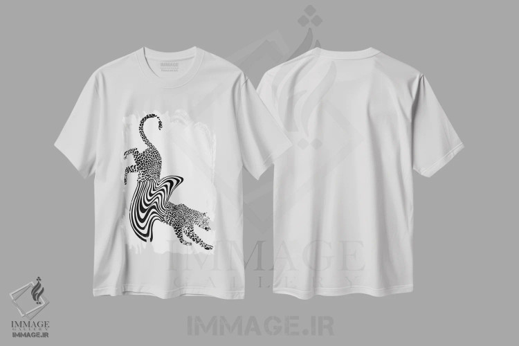 تیشرت سفید طرح دار یوزپلنگ ذوب شده، دکوراسیون جایگزین اثر الا مازور | immage.ir