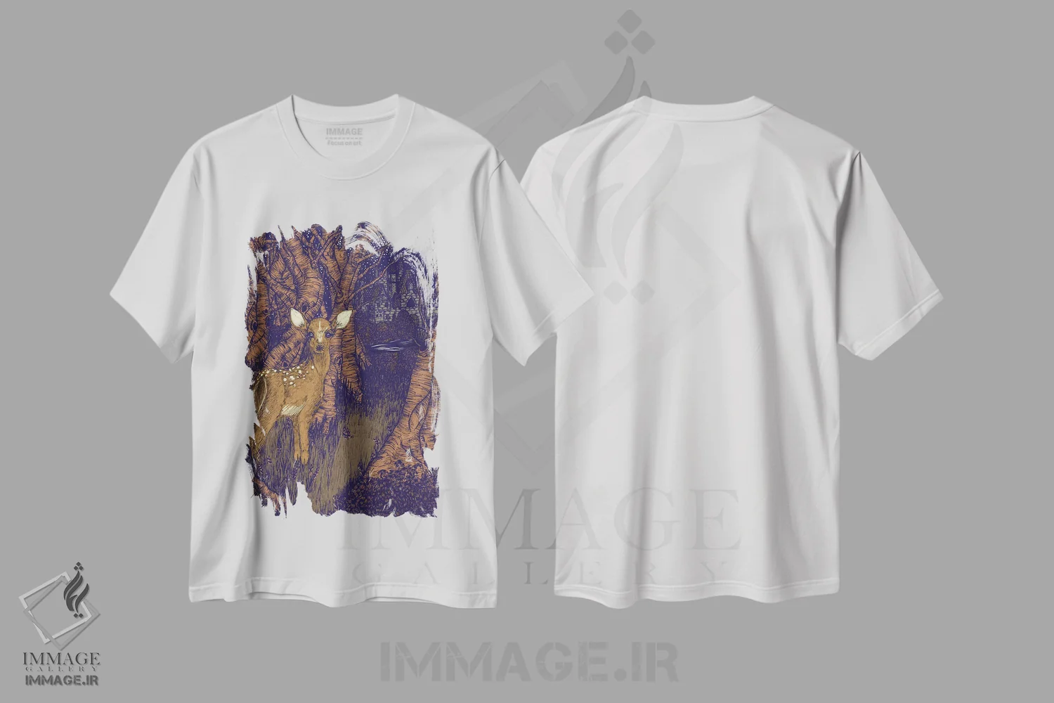 تیشرت سفید طرح دار راه درازی برای دویدن دارم، دست نقاشی و طراحی دستی اثر الا مازور | فروشگاه ایماژ