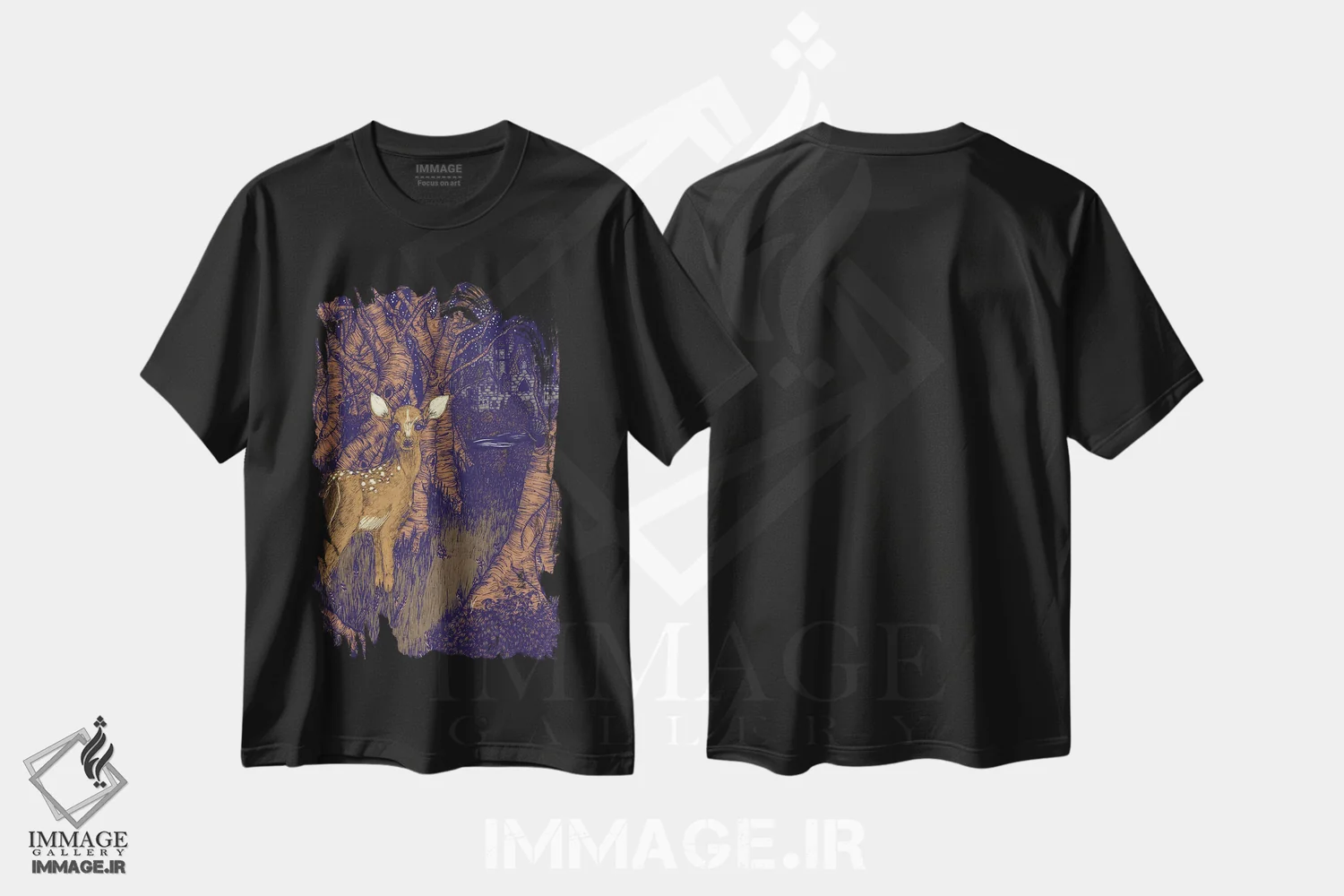 تیشرت مشکی طرح دار راه درازی برای دویدن دارم، دست نقاشی و طراحی دستی اثر الا مازور | immage.ir