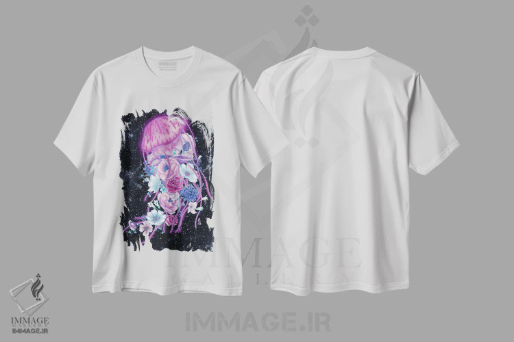 تیشرت سفید طرح دار اقیانوس جادویی: عروس دریایی، هنر دیجیتال اثر الا مازور | فروشگاه ایماژ