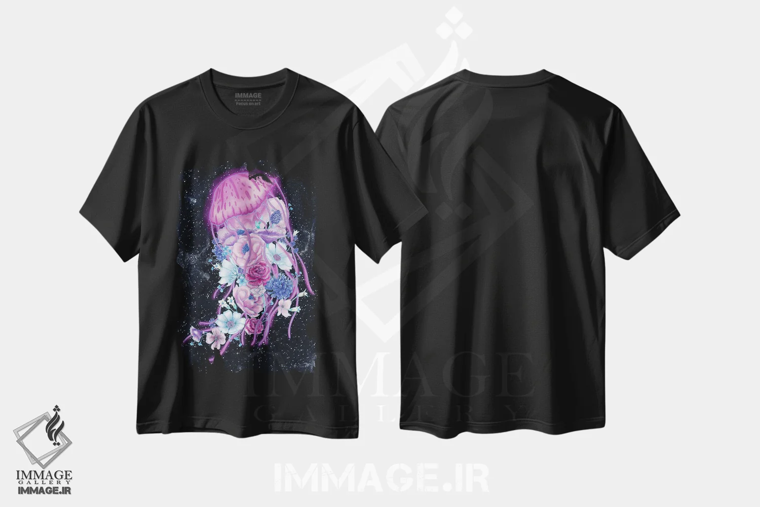 تیشرت مشکی طرح دار اقیانوس جادویی: عروس دریایی، هنر دیجیتال اثر الا مازور | immage.ir