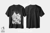 تیشرت مشکی طرح دار پادشاهان بیش از حد، نقاشی و تصویرگری سیاه و سفید اثر الا مازور | فروشگاه ایماژ