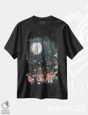 تیشرت مشکی طرح دار جادوی نیمه شب، دست نقاشی و طراحی دستی اثر الا مازور | فروشگاه ایماژ