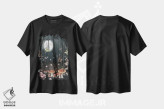 تیشرت مشکی طرح دار جادوی نیمه شب، دست نقاشی و طراحی دستی اثر الا مازور | فروشگاه ایماژ