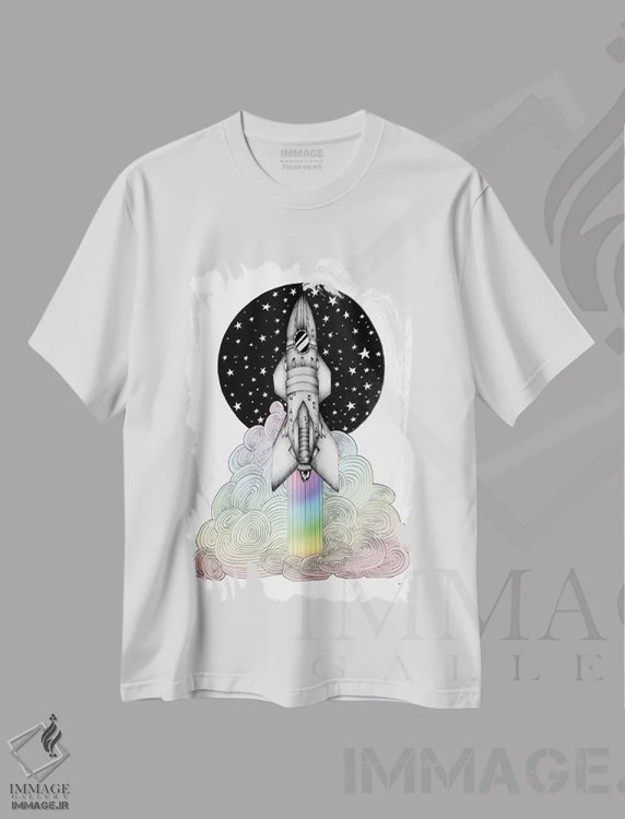 تیشرت سفید طرح دار آثار الا مازور - immage.ir