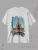 تیشرت سفید طرح دار ایفل کلاسیک، تزئینی اثر امیلی ناواس | فروشگاه ایماژ